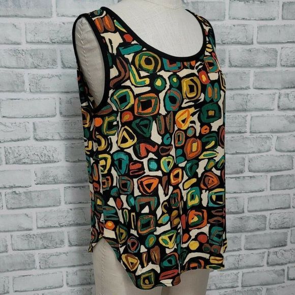 Vintage PLATINUM Dorothy Schoelen Size P Abstract Geo Pattern Colorful Tank Top‎ - Picture 1 of 5